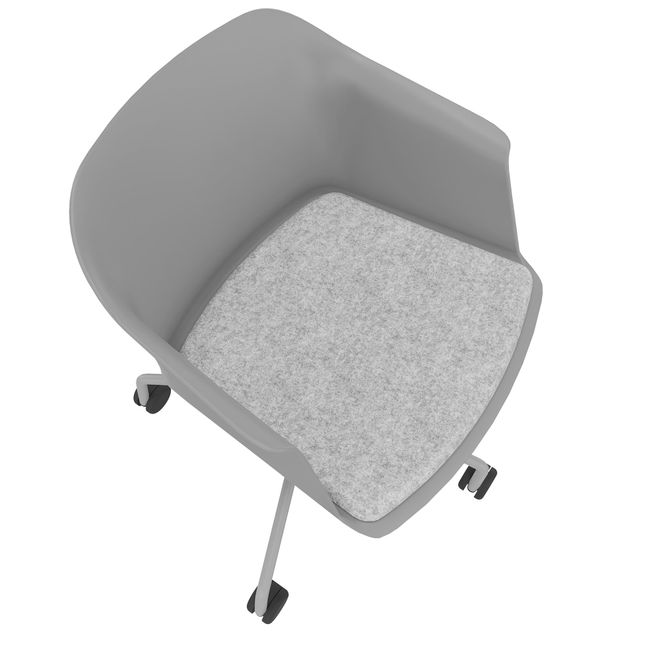 POLYTONE-C Besucher- und Konferenzstuhl rollbar | Pyramiden-Gestell, Farbe Grau