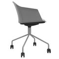 POLYTONE-C Besucher- und Konferenzstuhl rollbar | Pyramiden-Gestell, Farbe Grau - 2 Thumbnail Image