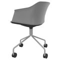 POLYTONE-C Besucher- und Konferenzstuhl rollbar | Pyramiden-Gestell, Farbe Grau - 4 Thumbnail Image