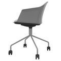 POLYTONE-C Besucher- und Konferenzstuhl rollbar | Pyramiden-Gestell, Farbe Grau - 5 Thumbnail Image