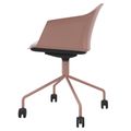 POLYTONE-C Besucher- und Konferenzstuhl rollbar | Pyramiden-Gestell, Farbe Altrosa - 5 Thumbnail Image