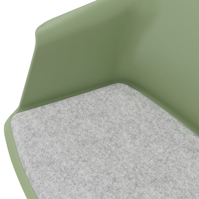 POLYTONE-C Besucher- und Konferenzstuhl rollbar | Pyramiden-Gestell, Farbe Avocadogrün