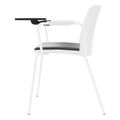 POLYTONE-L Chaise visiteur et de conférence avec tablette rabattable, couleur blanc - 4 Thumbnail Image