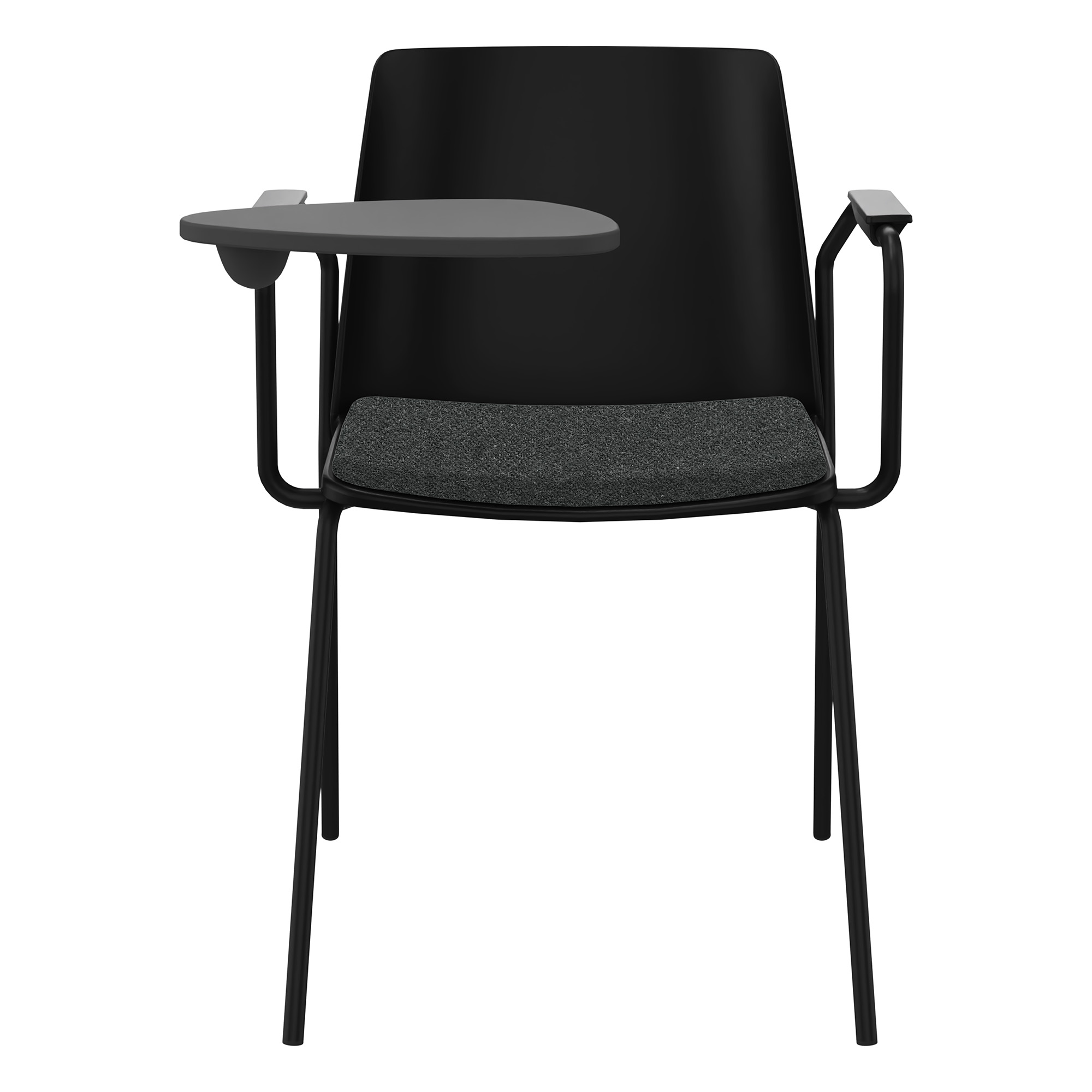 POLYTONE-L Visiteur et chaise de conférence avec table pliante, couleur noire - 1 Main Image