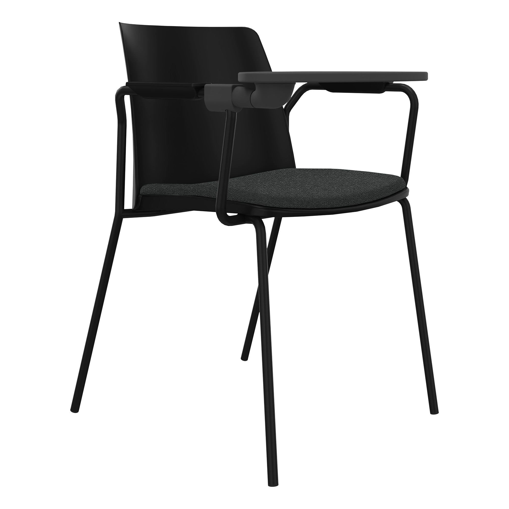 POLYTONE-L Visiteur et chaise de conférence avec table pliante, couleur noire - 2 Main Image