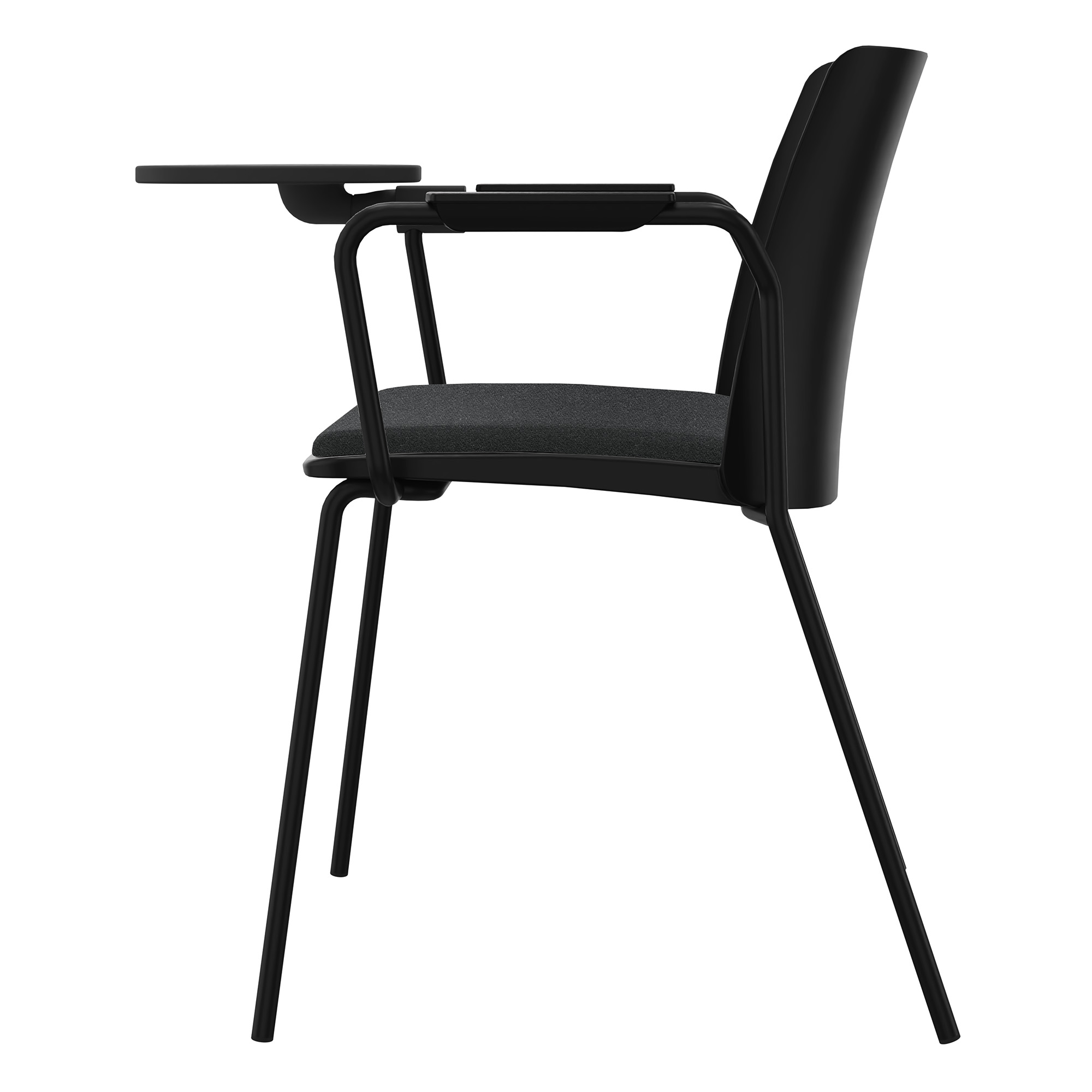 POLYTONE-L Visiteur et chaise de conférence avec table pliante, couleur noire - 4 Main Image