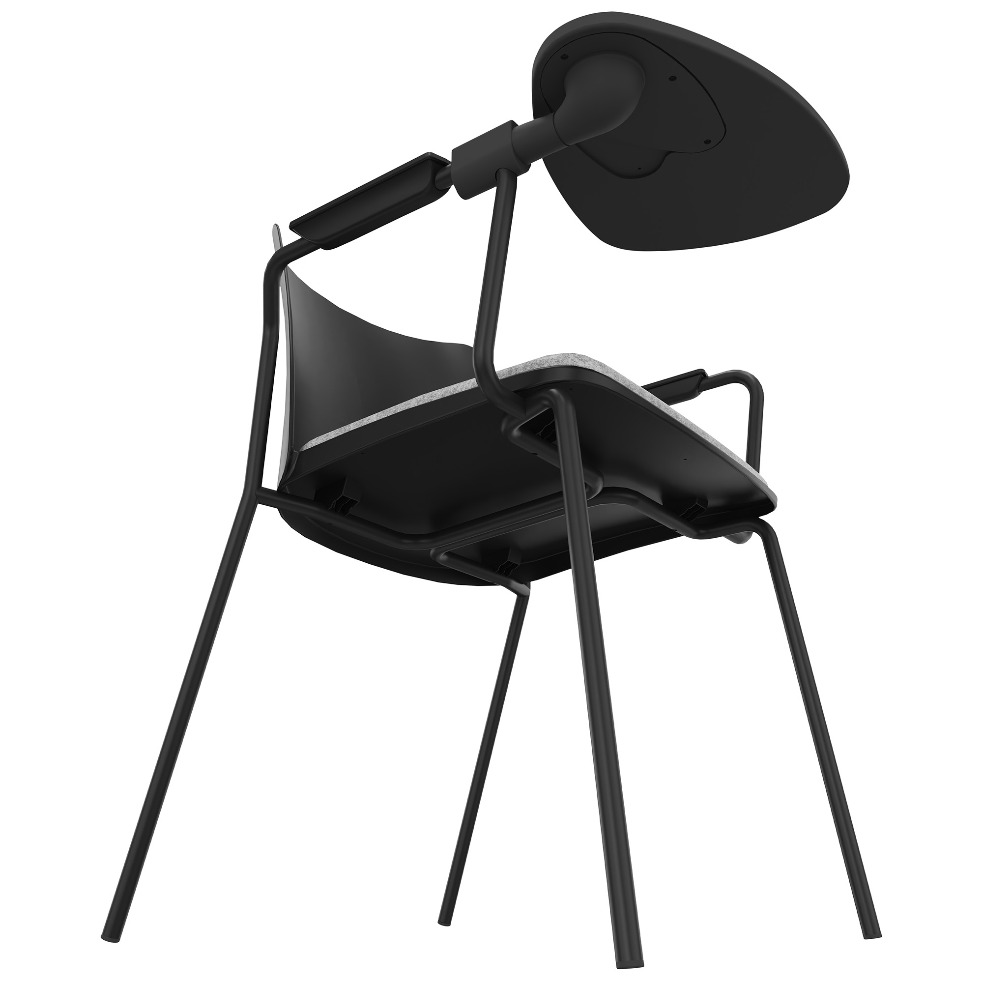 POLYTONE-L Visiteur et chaise de conférence avec table pliante, couleur noire - 6 Main Image