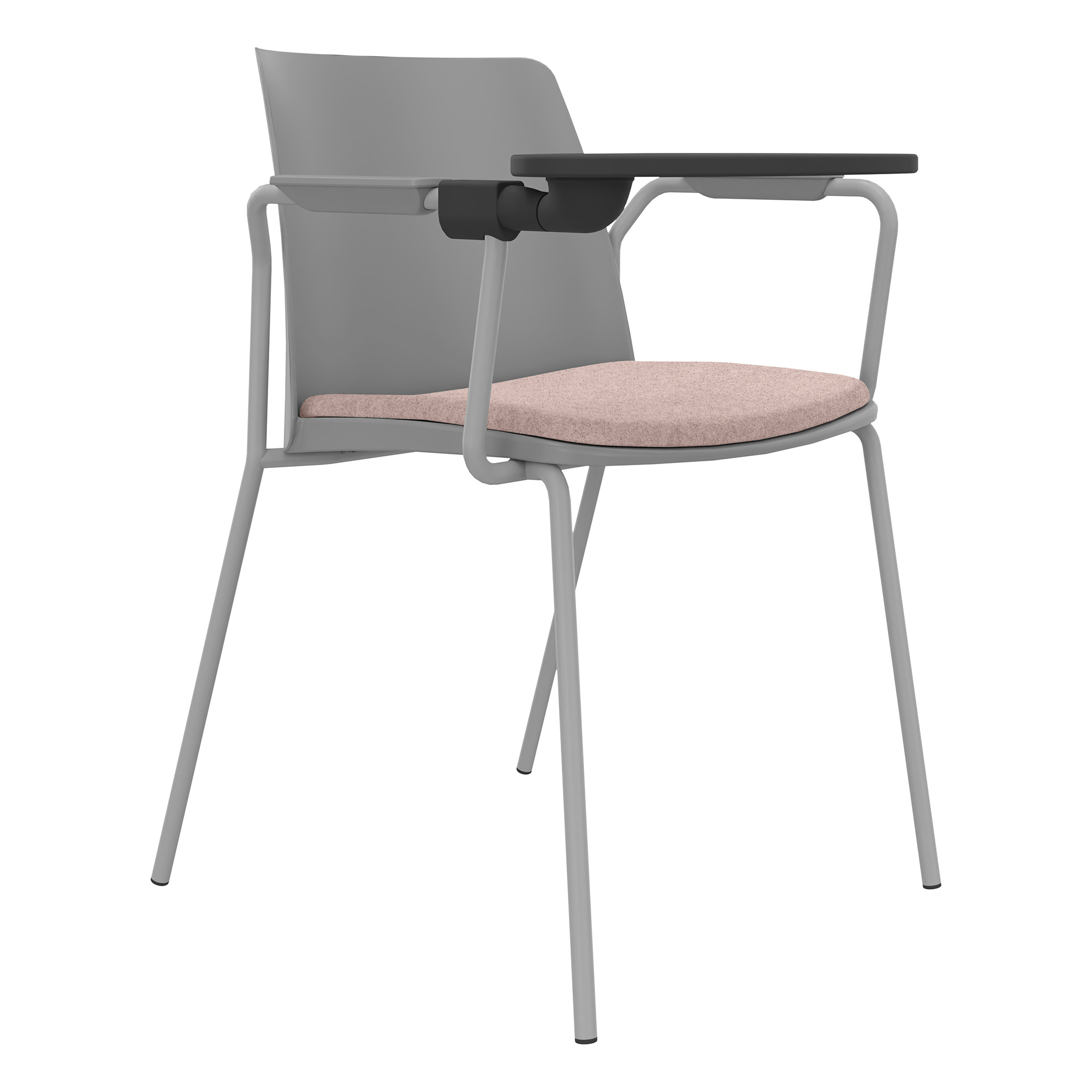 POLYTONE-L Visiteur et chaise de conférence avec table pliante, gris couleur - 2 Main Image
