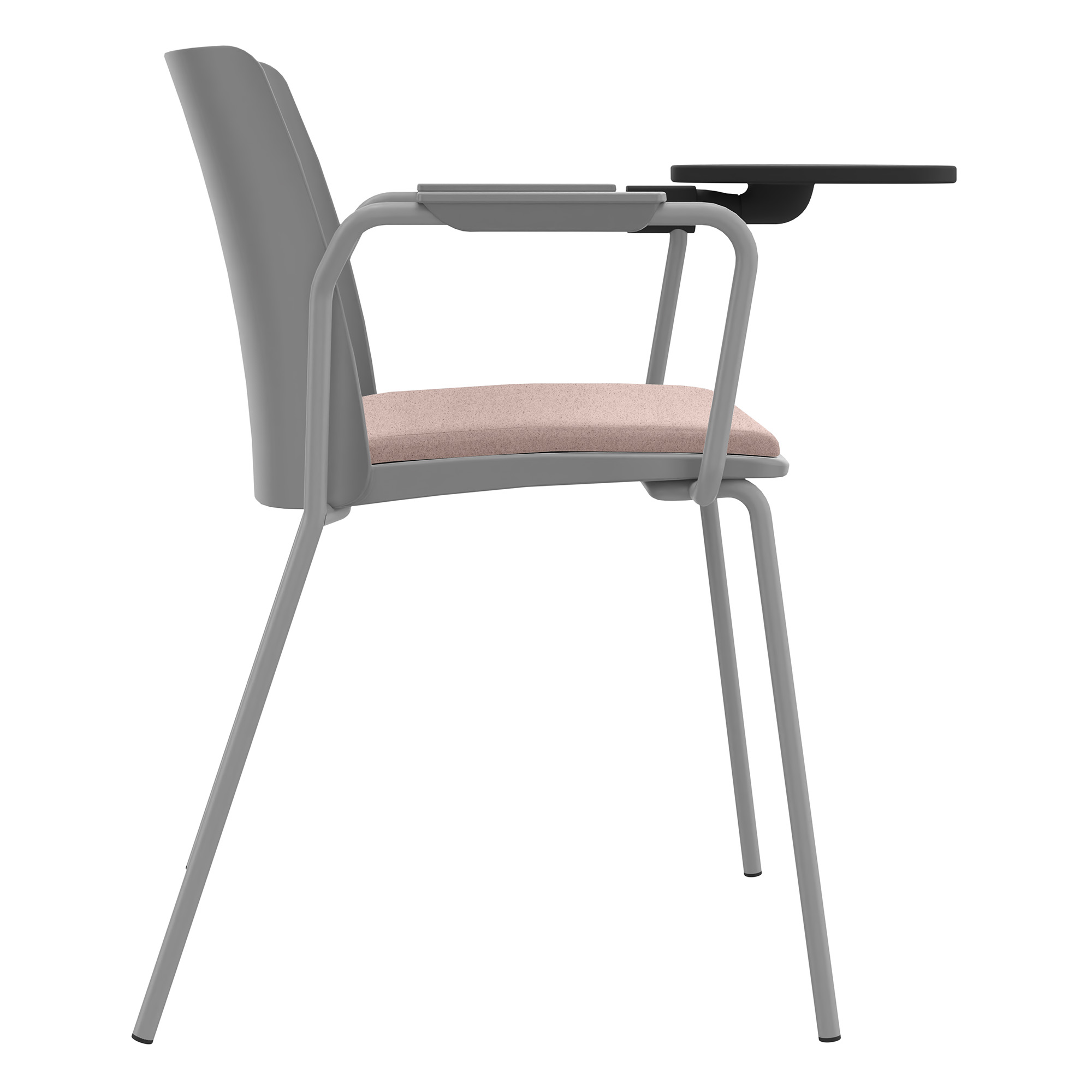 POLYTONE-L Visiteur et chaise de conférence avec table pliante, gris couleur - 3 Main Image