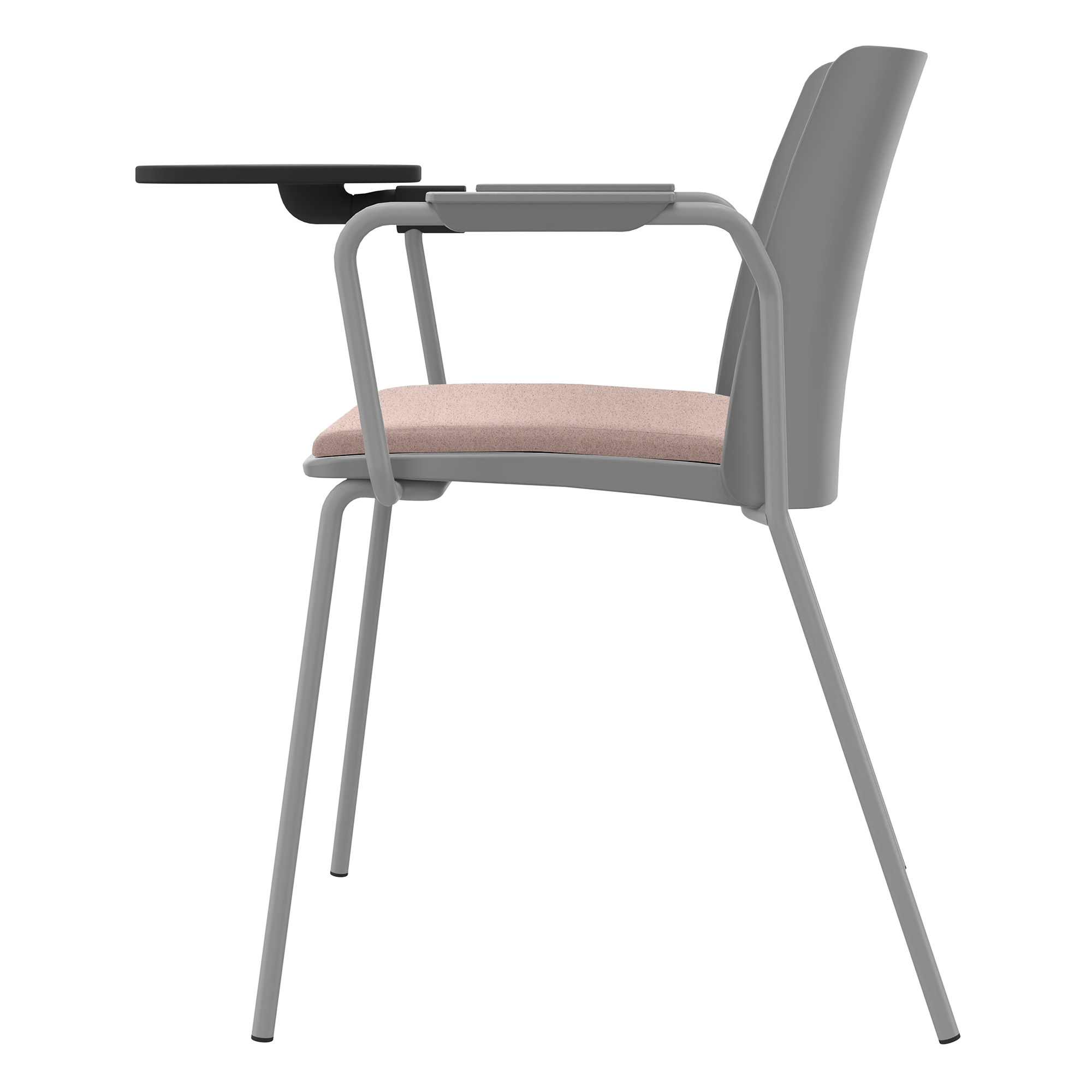 POLYTONE-L Visiteur et chaise de conférence avec table pliante, gris couleur - 4 Main Image