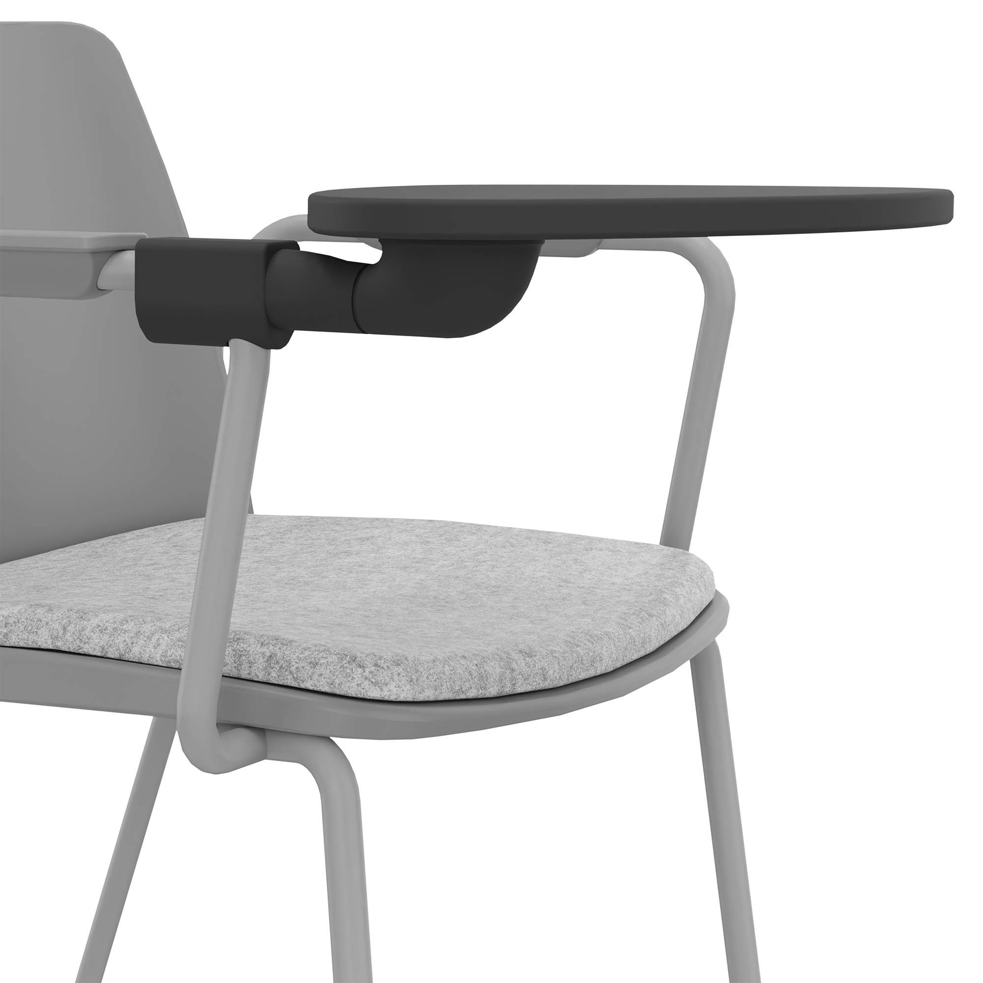 POLYTONE-L Visiteur et chaise de conférence avec table pliante, gris couleur - 8 Main Image