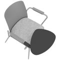 POLYTONE-L Visiteur et chaise de conférence avec table pliante, gris couleur - 7 Thumbnail Image