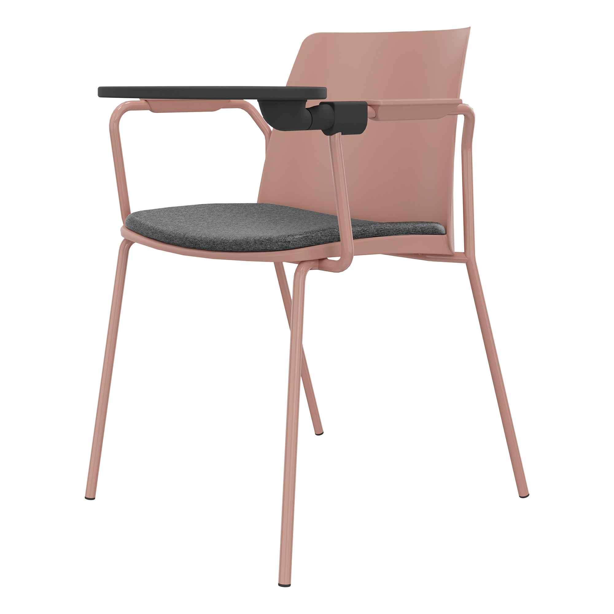 POLYTONE-L Visiteur et chaise de conférence avec table pliante, couleur altrosa - 5 Main Image