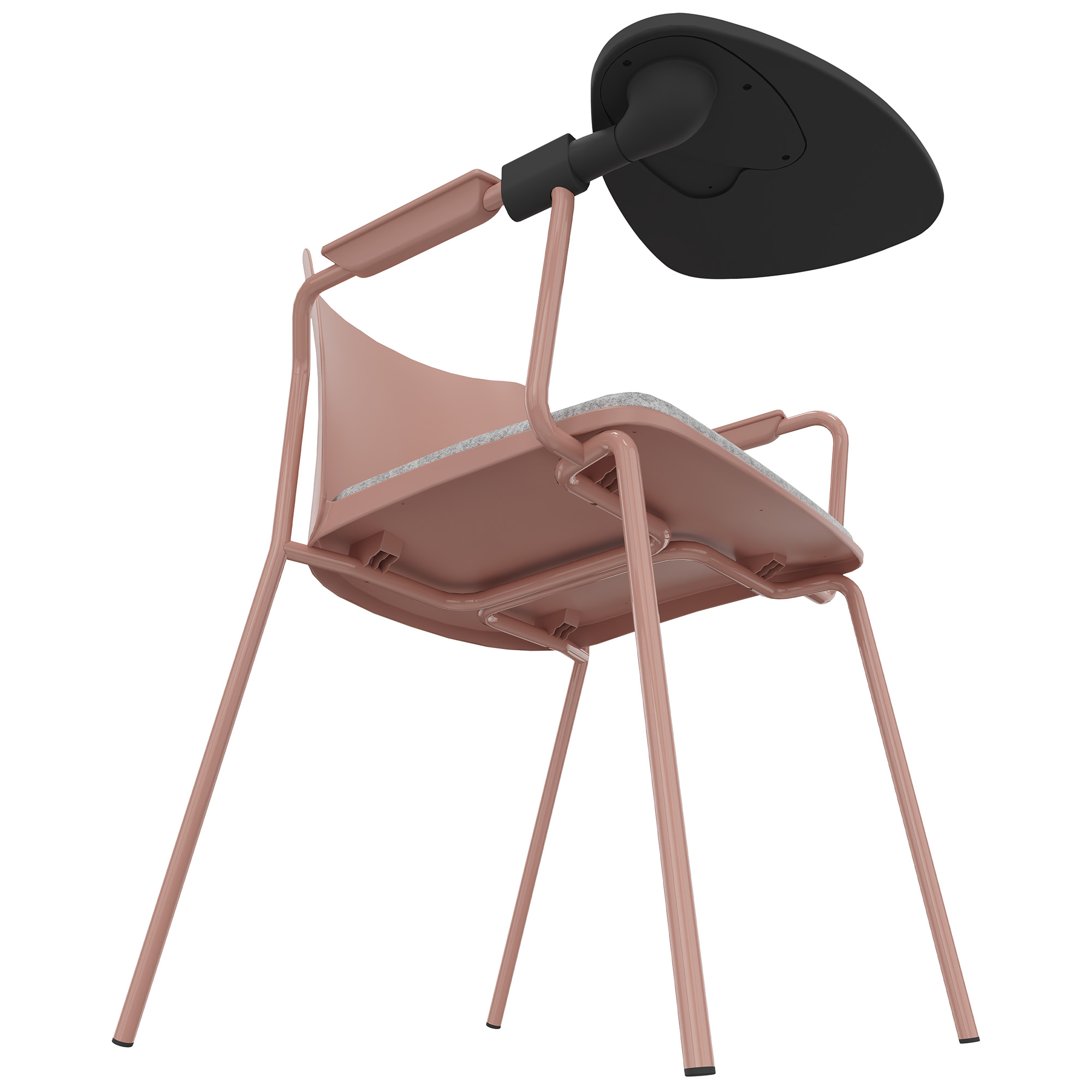 POLYTONE-L Visiteur et chaise de conférence avec table pliante, couleur altrosa - 6 Main Image