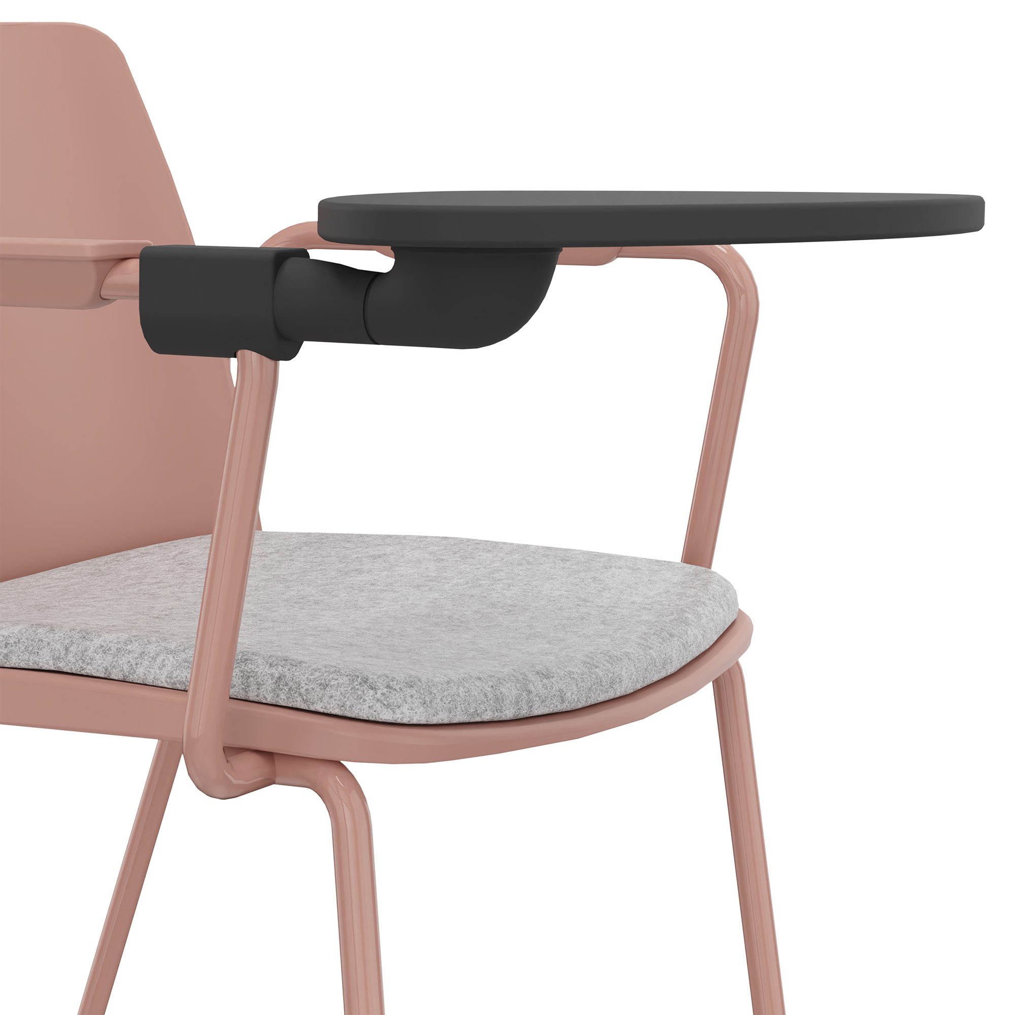 POLYTONE-L Visiteur et chaise de conférence avec table pliante, couleur altrosa - 8 Main Image