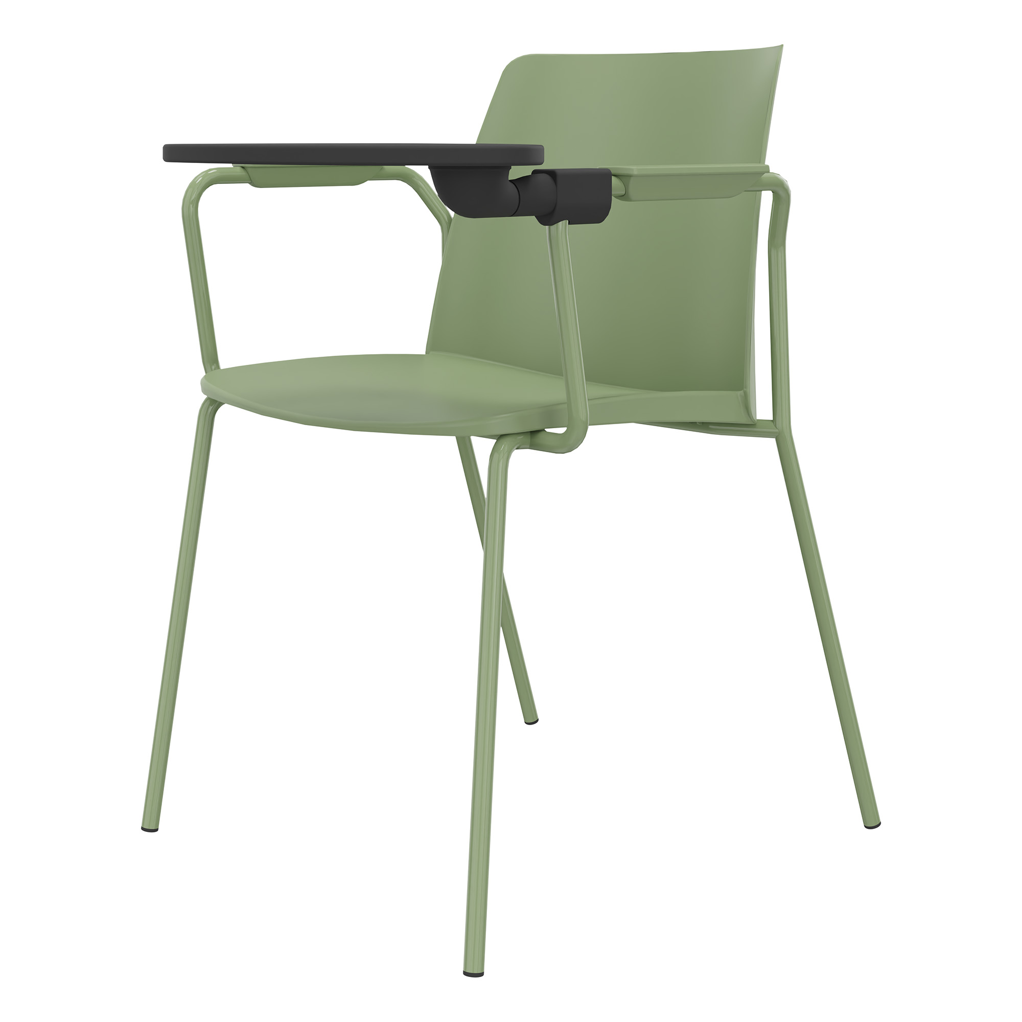 POLYTONE-L visitor and conference chair with folding table, color avocadrün - 5 Main Image