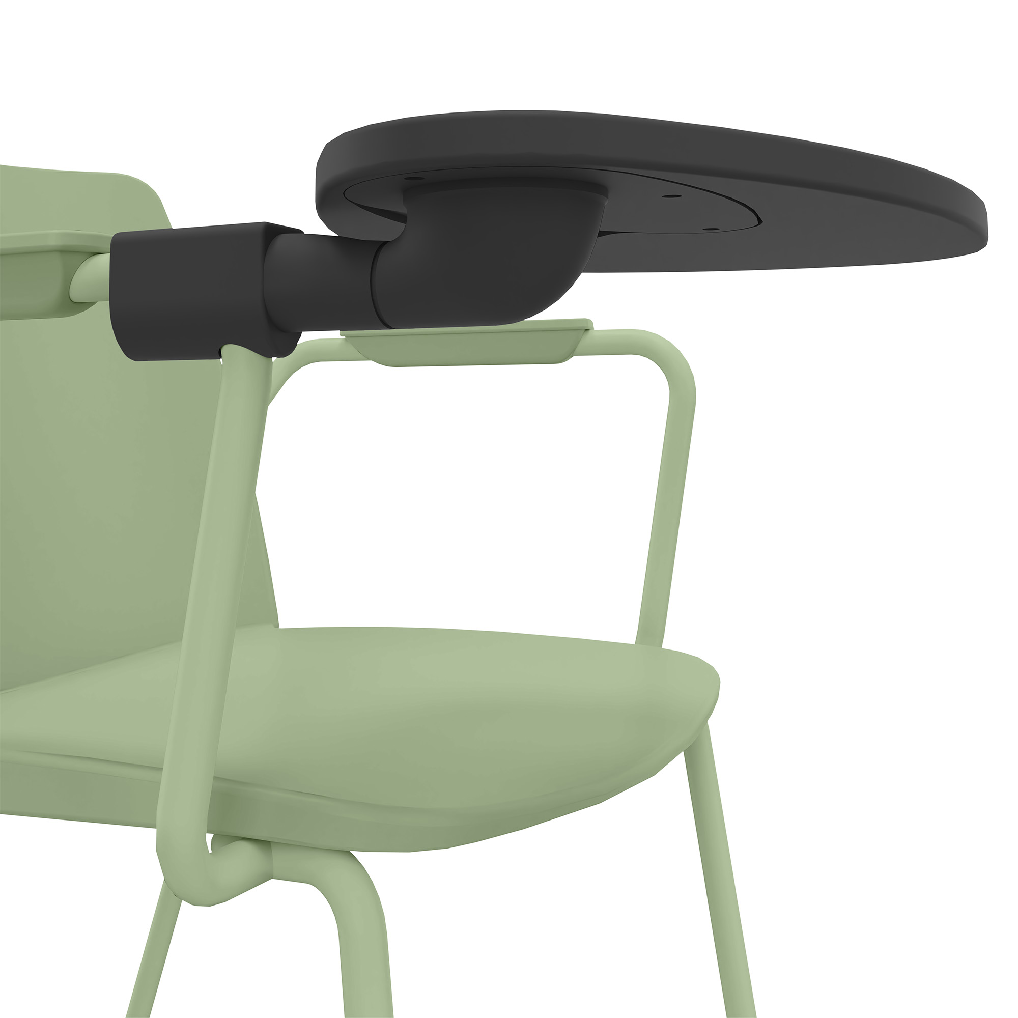 POLYTONE-L visitor and conference chair with folding table, color avocadrün - 7 Main Image