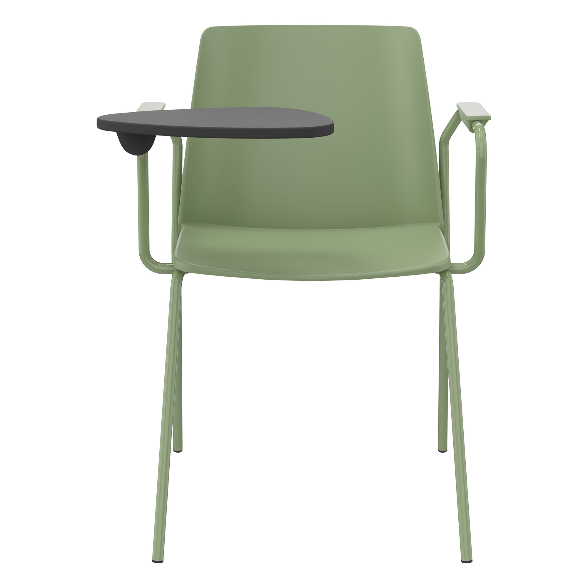 POLYTONE-L visitor and conference chair with folding table, color avocadrün - 1 Main Image