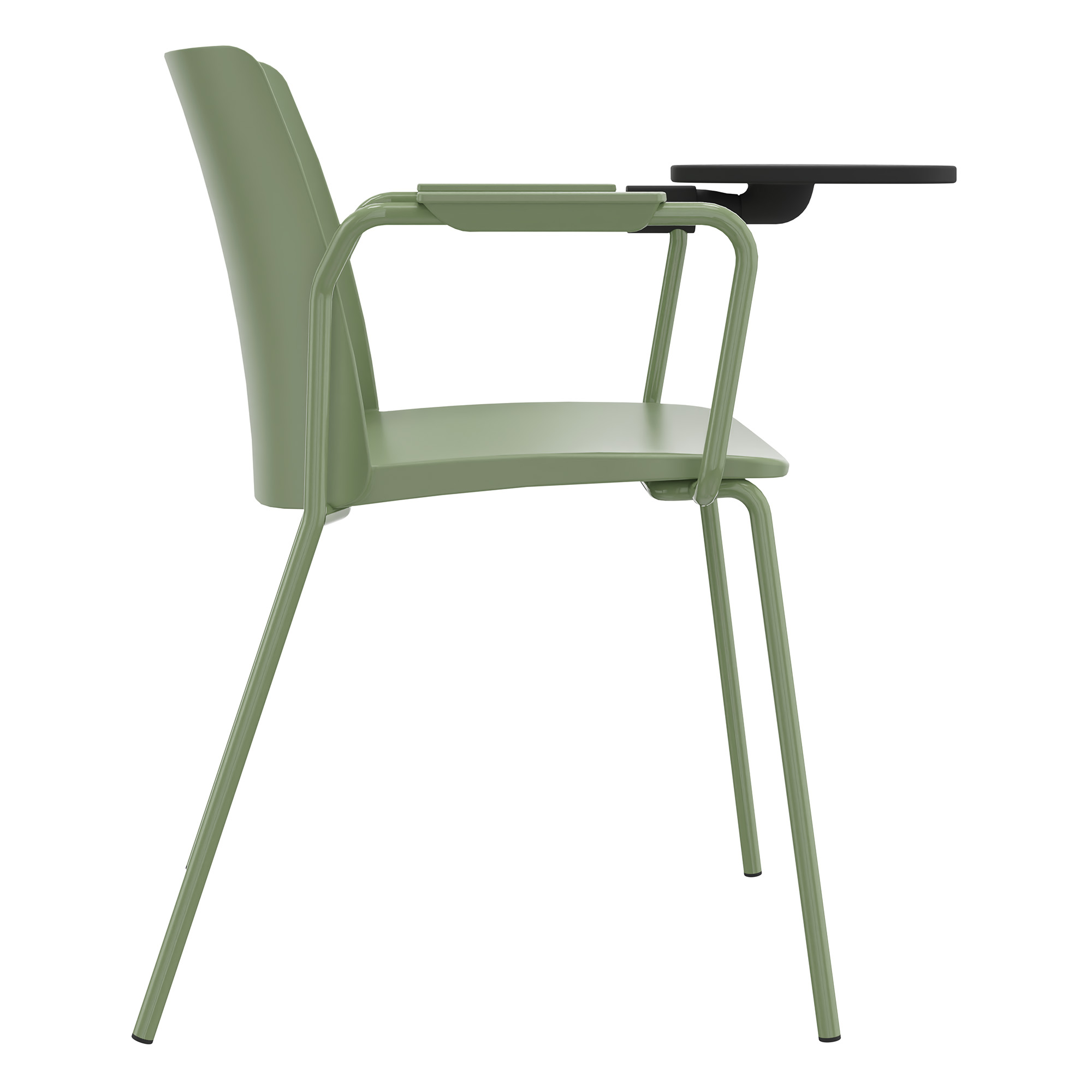 POLYTONE-L visitor and conference chair with folding table, color avocadrün - 3 Main Image