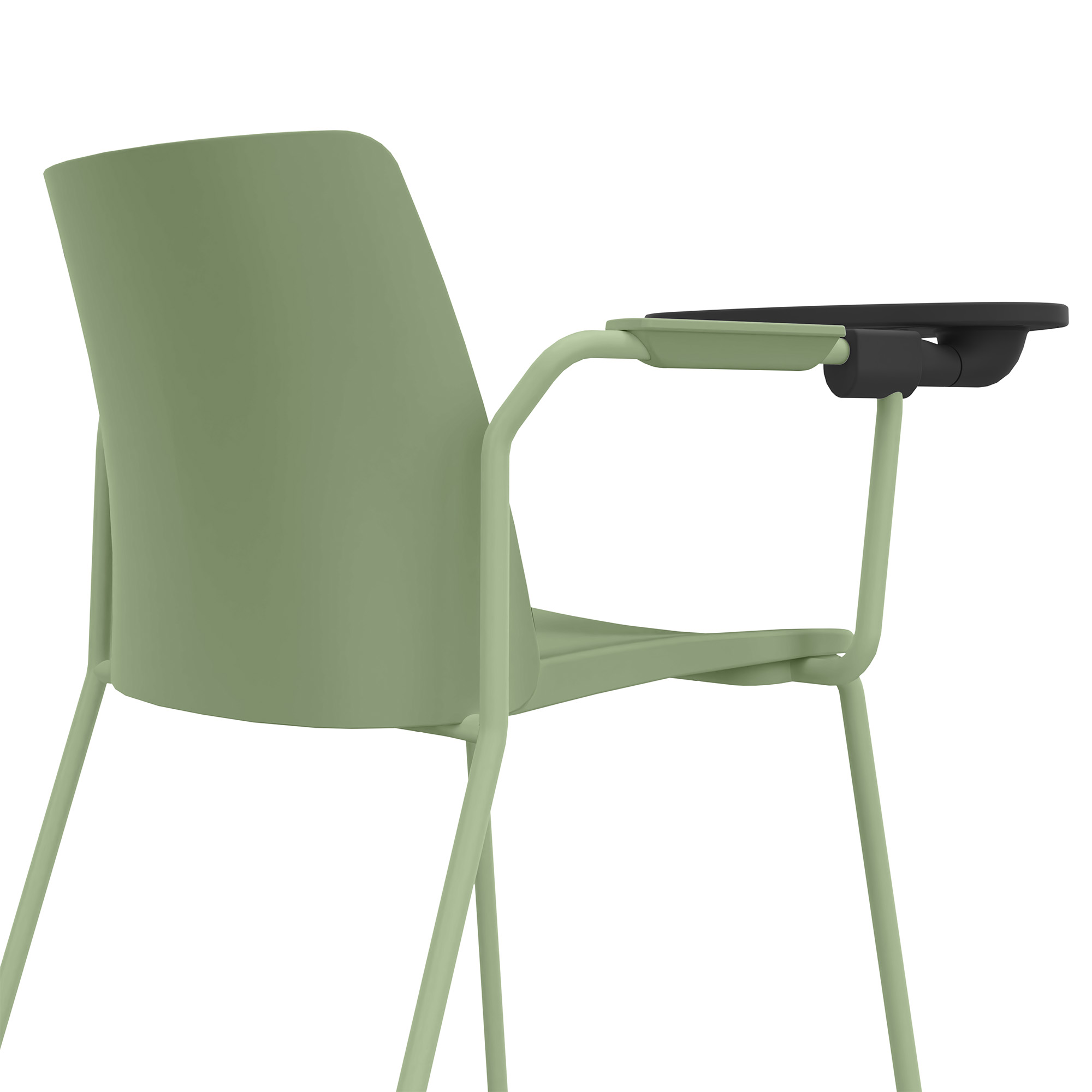 POLYTONE-L visitor and conference chair with folding table, color avocadrün - 9 Main Image