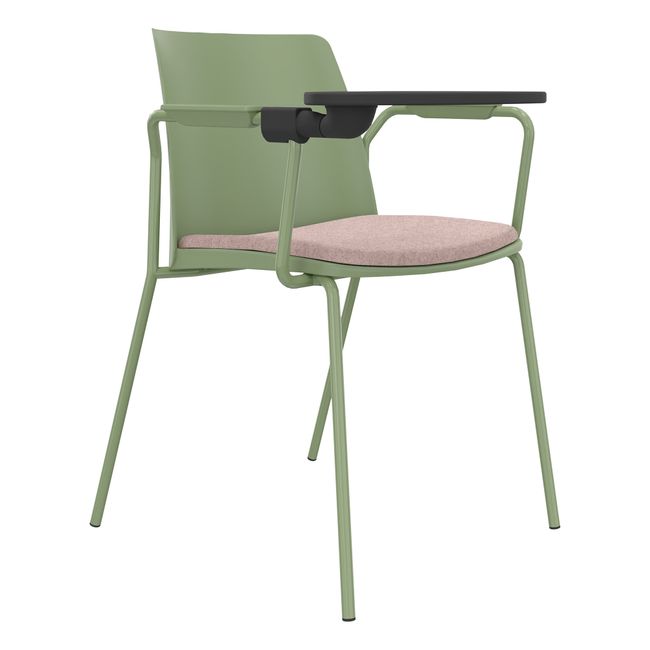 POLYTONE-L Besucher- und Konferenzstuhl mit Klapptisch, Farbe Avocadogrün POLYTONE-L Besucher- und Konferenzstuhl mit Klapptisch, Farbe Avocadogrün