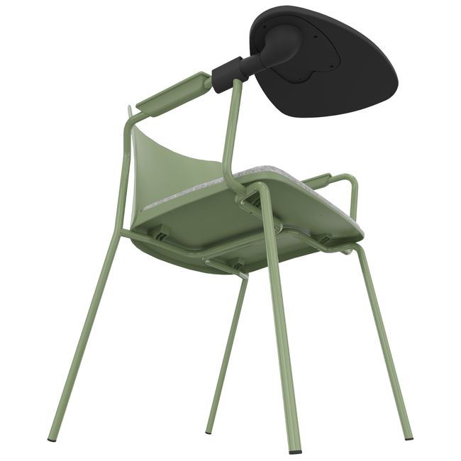POLYTONE-L Besucher- und Konferenzstuhl mit Klapptisch, Farbe Avocadogrün POLYTONE-L Besucher- und Konferenzstuhl mit Klapptisch, Farbe Avocadogrün