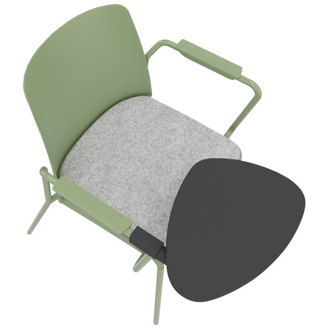 POLYTONE-L Besucher- und Konferenzstuhl mit Klapptisch, Farbe Avocadogrün POLYTONE-L Besucher- und Konferenzstuhl mit Klapptisch, Farbe Avocadogrün