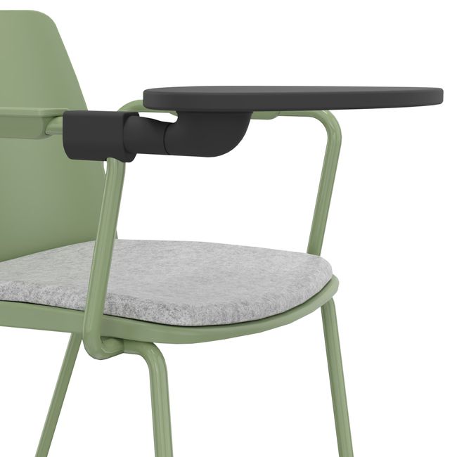 POLYTONE-L Besucher- und Konferenzstuhl mit Klapptisch, Farbe Avocadogrün POLYTONE-L Besucher- und Konferenzstuhl mit Klapptisch, Farbe Avocadogrün