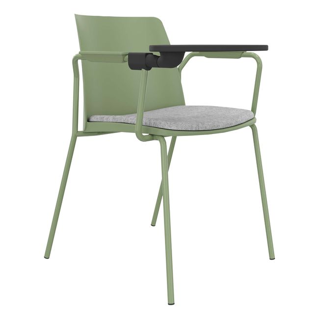 POLYTONE-L Besucher- und Konferenzstuhl mit Klapptisch, Farbe Avocadogrün POLYTONE-L Besucher- und Konferenzstuhl mit Klapptisch, Farbe Avocadogrün