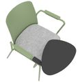 POLYTONE-L Besucher- und Konferenzstuhl mit Klapptisch, Farbe Avocadogrün POLYTONE-L Besucher- und Konferenzstuhl mit Klapptisch, Farbe Avocadogrün