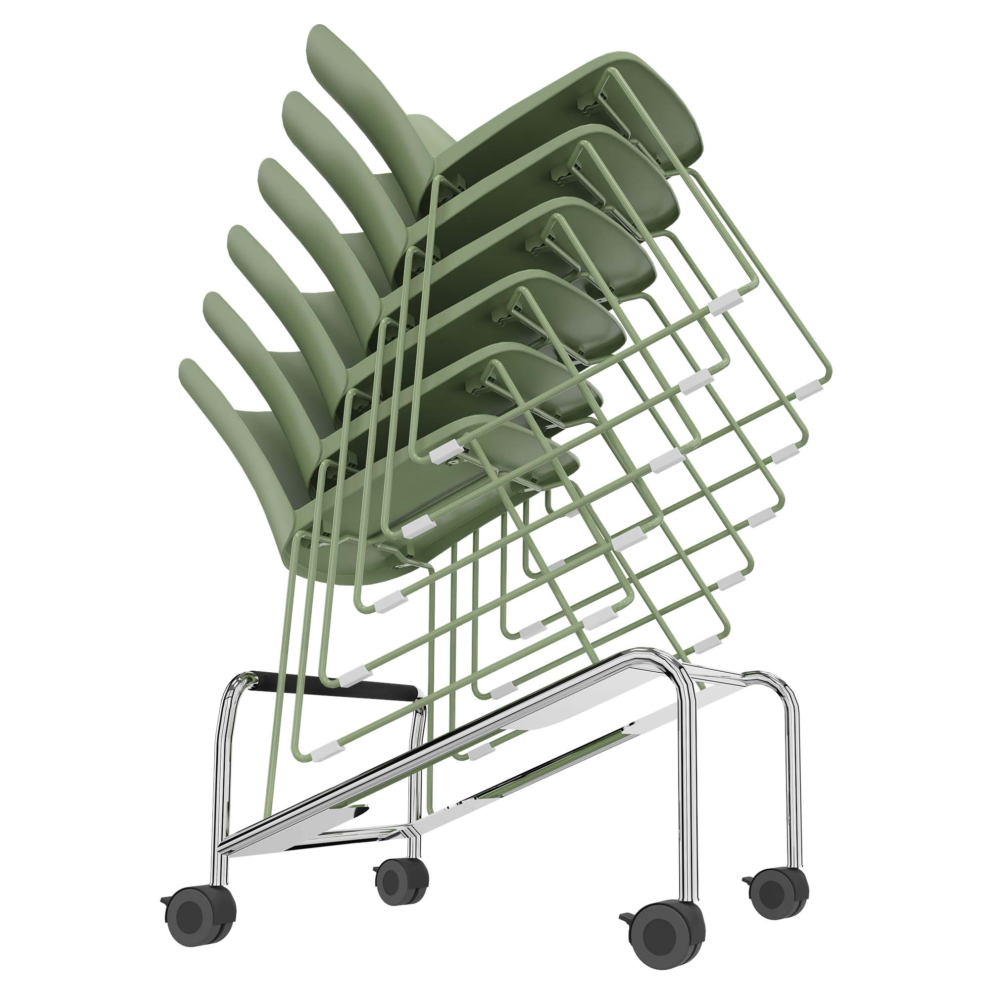 Transport trolley for sled and four-legged chairs | Chrome - 3 Main Image