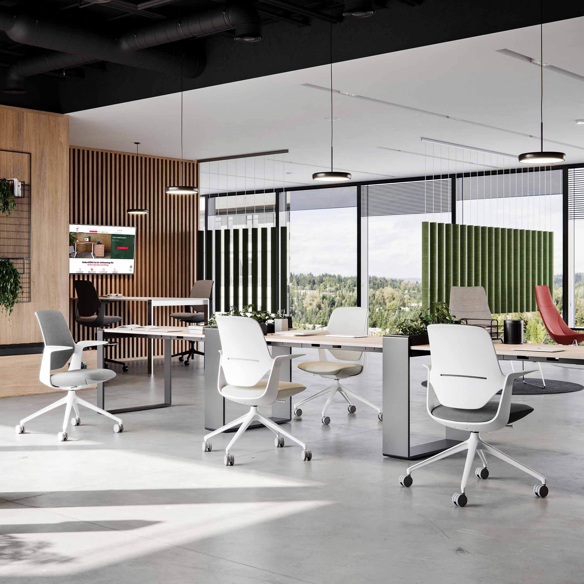 profim - TRILLO PRO Dogging Chair | Backorst imbottito, meccanica sincrona, grigio chiaro - 15 Main Image