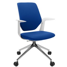 profim - TRILLO PRO Drehstuhl | Aluminium poliertes Gestell, Rückenlehne gepolstert, Synchronmechanik, Hellgrau