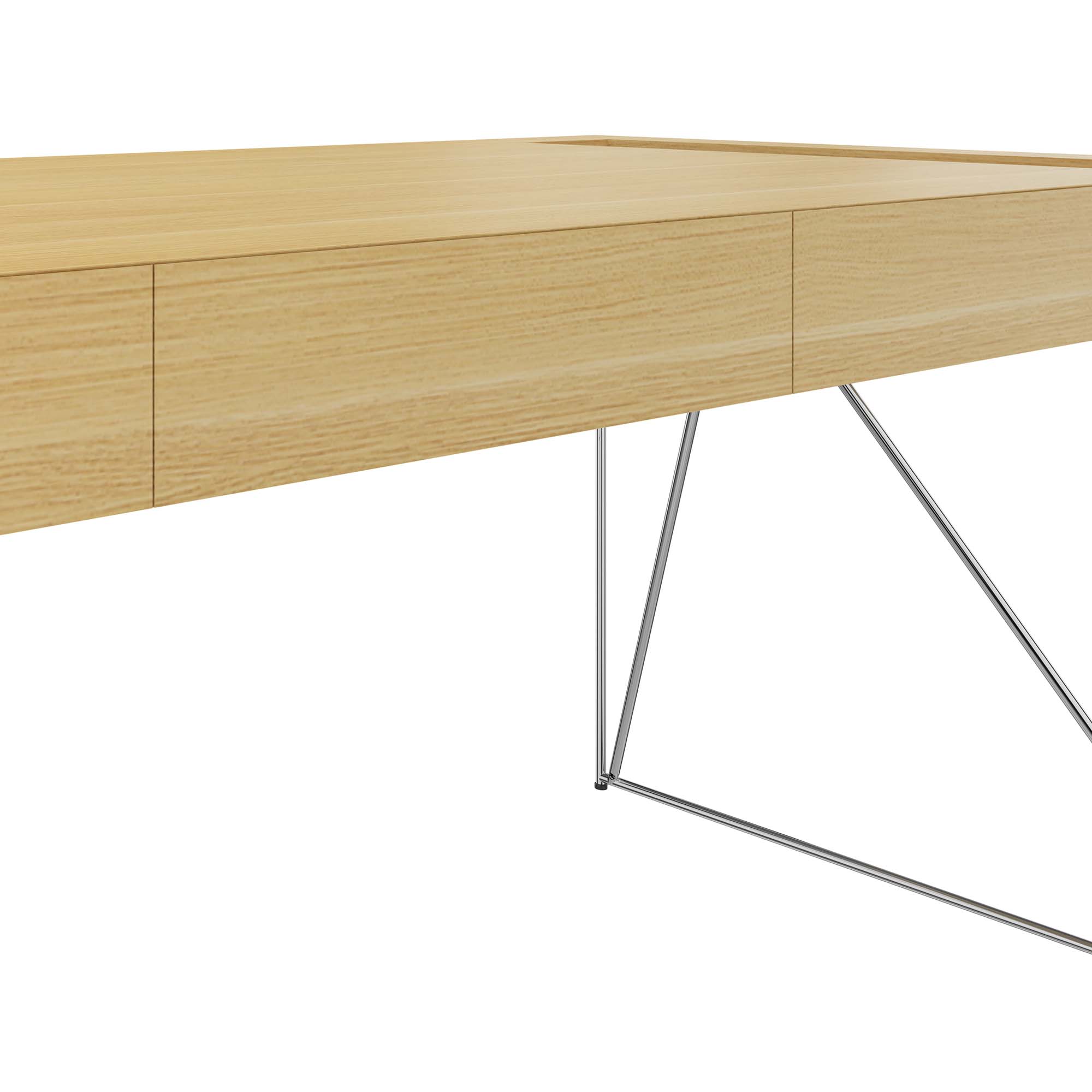 AIR Chefschreibtisch | 2200 x 800 mm, integrierte Schubladen, Eiche Furnier - 6 Main Image
