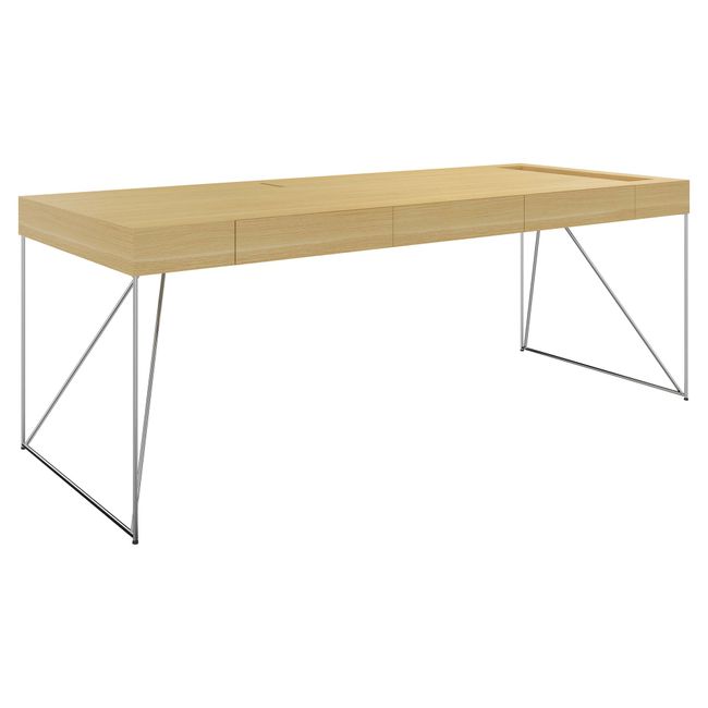 AIR Chefschreibtisch | 2200 x 800 mm, integrierte Schubladen, Eiche Furnier AIR Chefschreibtisch | 2200 x 800 mm, integrierte Schubladen, Eiche Furnier