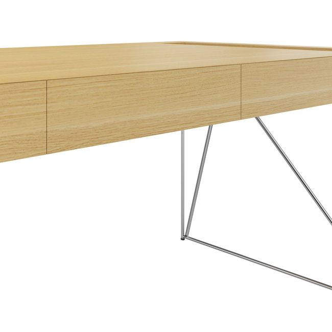 AIR Chefschreibtisch | 2200 x 800 mm, integrierte Schubladen, Eiche Furnier AIR Chefschreibtisch | 2200 x 800 mm, integrierte Schubladen, Eiche Furnier