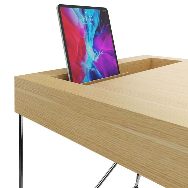 AIR Chefschreibtisch | 2200 x 800 mm, integrierte Schubladen, Eiche Furnier AIR Chefschreibtisch | 2200 x 800 mm, integrierte Schubladen, Eiche Furnier