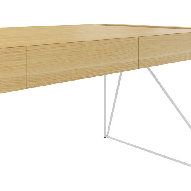 AIR Chefschreibtisch | 2200 x 800 mm, integrierte Schubladen, Echtholzfurnier Eiche - 4 Main Image