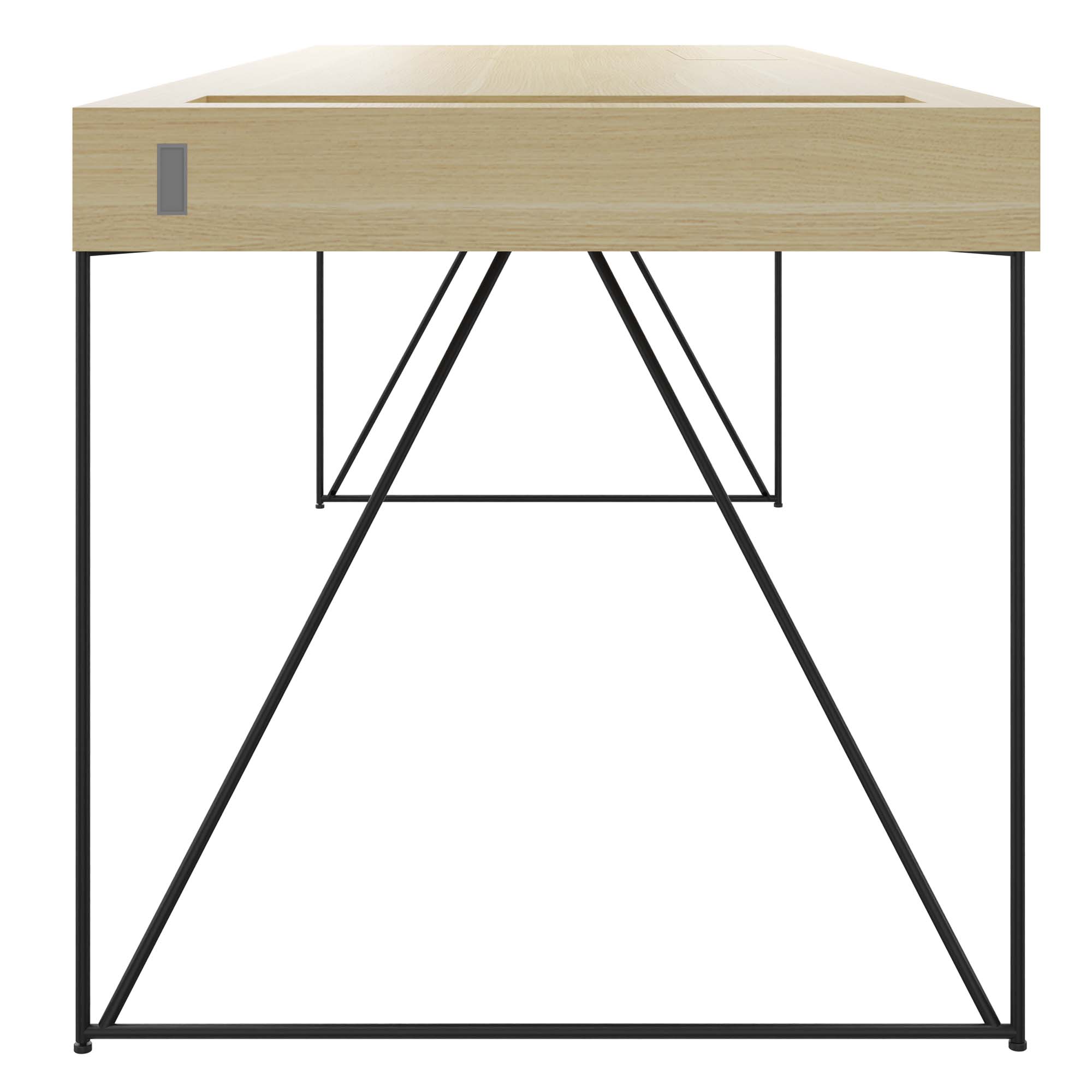 AIR executive desk | 2200 x 800 mm, integrated drawers, ash veneer - 4 Main Image