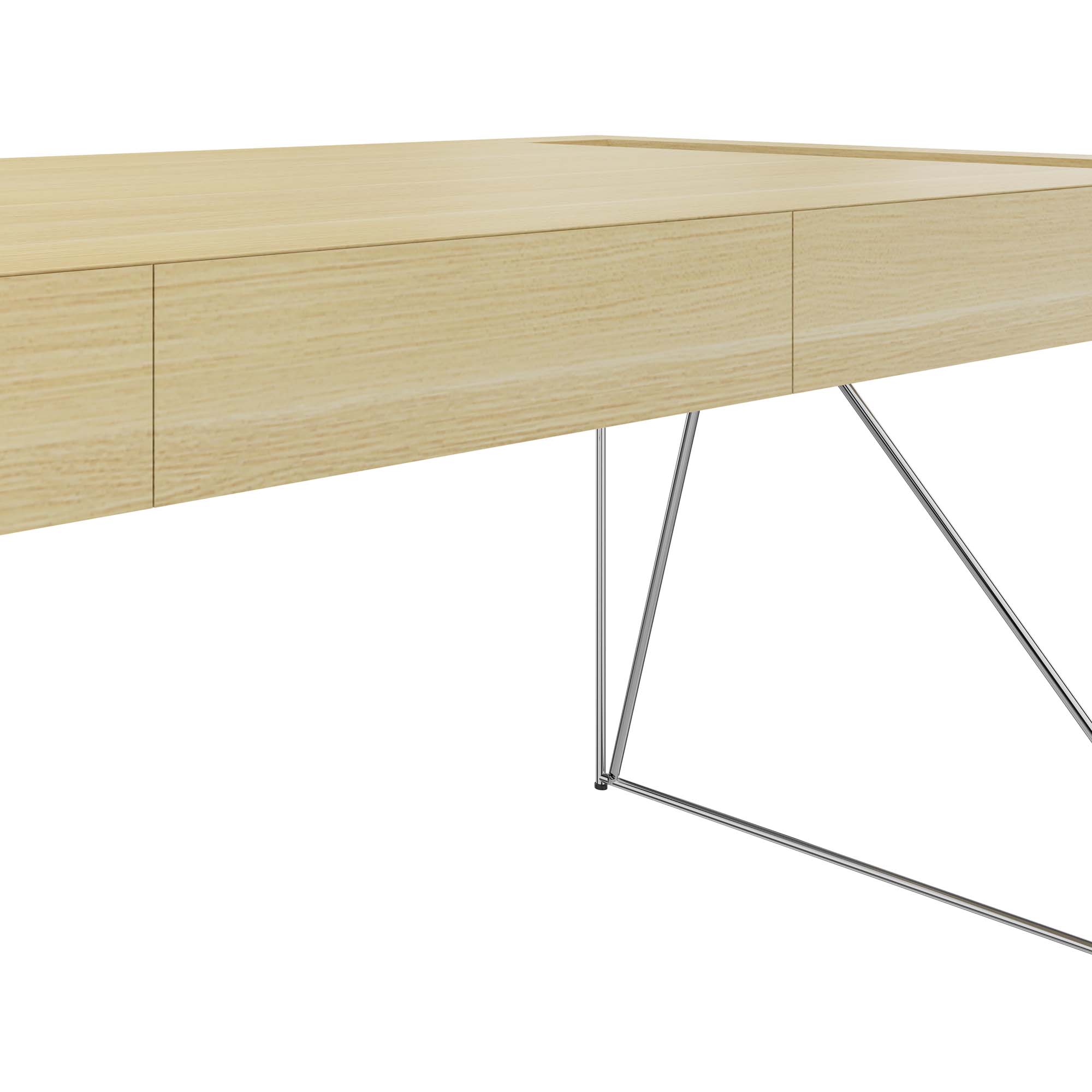 AIR executive desk | 2200 x 800 mm, integrated drawers, ash veneer - 5 Main Image