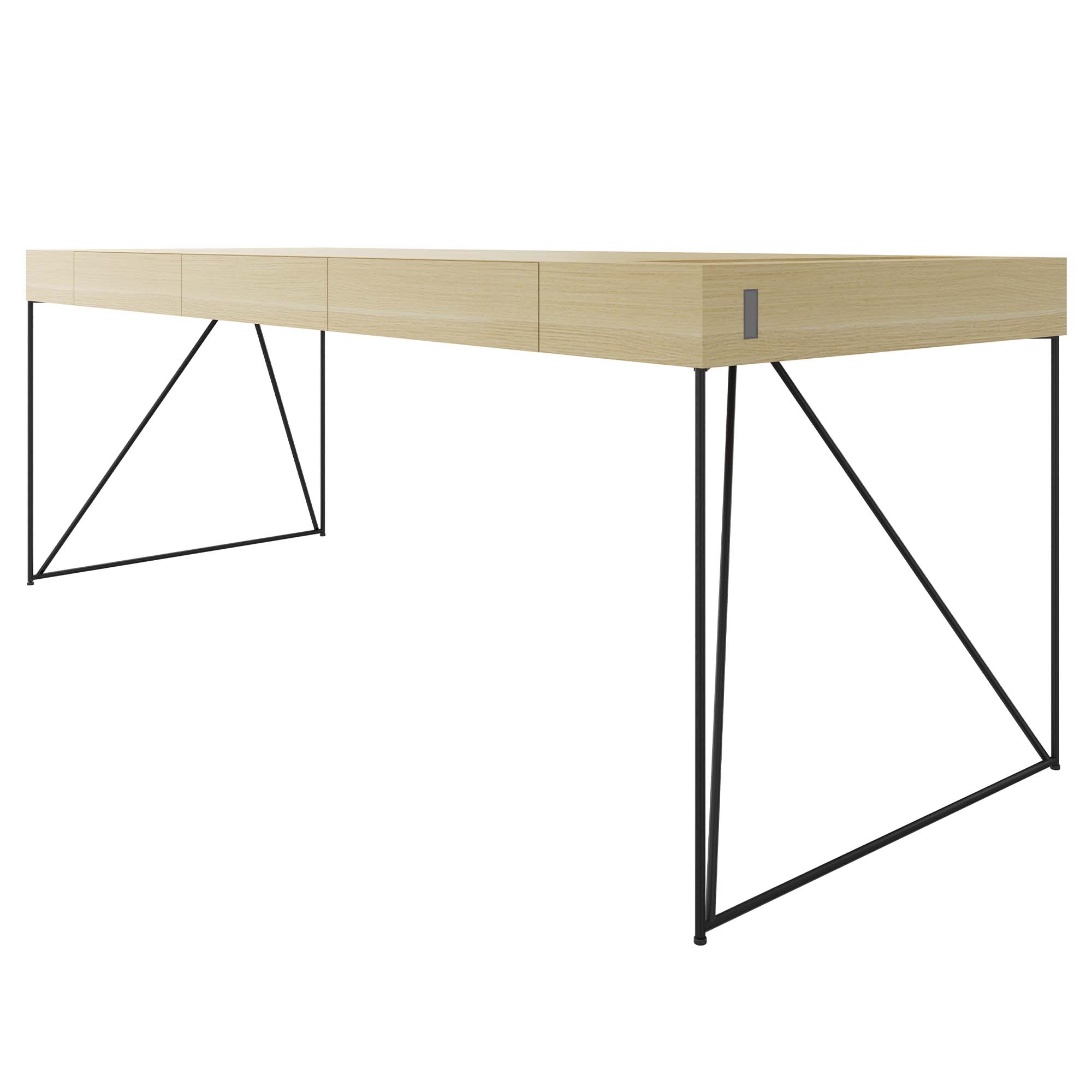 AIR executive desk | 2200 x 800 mm, integrated drawers, ash veneer - 2 Main Image