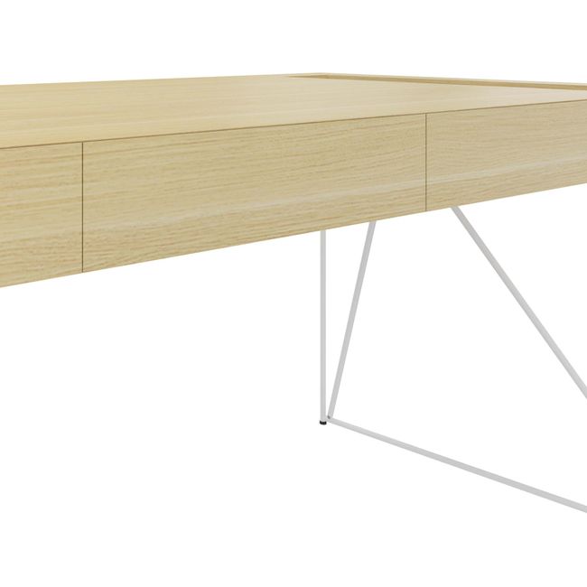 AIR Chefschreibtisch | 2200 x 800 mm, integrierte Schubladen, Echtholzfurnier Esche - 5 Main Image