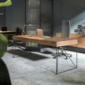 AIR Chefschreibtisch | 2200 x 800 mm, integrierte Schubladen, Esche Furnier