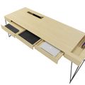 AIR executive desk | 2200 x 800 mm, integrated drawers, ash veneer - 6 Thumbnail Image