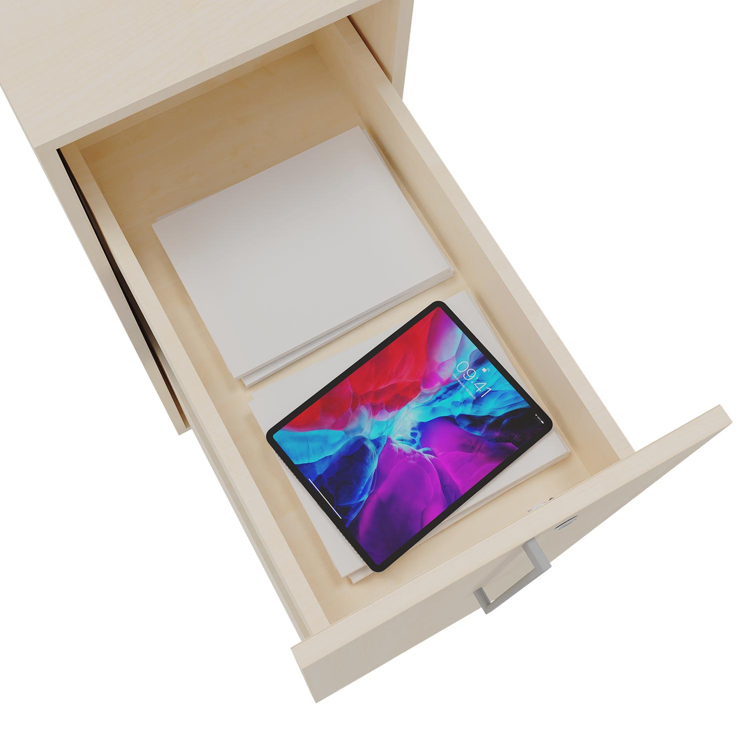 BOXI apothecary cabinet | 3 drawers, 420 x 800 mm, maple - 4 Main Image