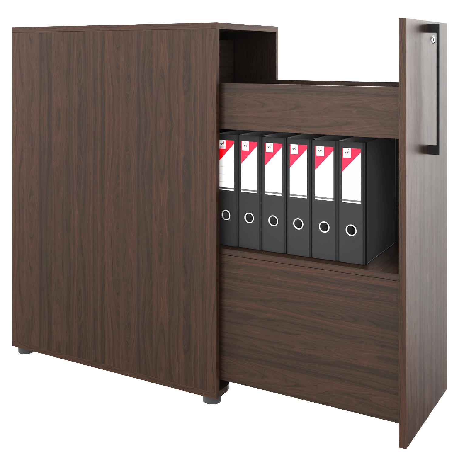 BOXI apothecary cabinet | 3 drawers, 420 x 800 mm, walnut - 1 Main Image
