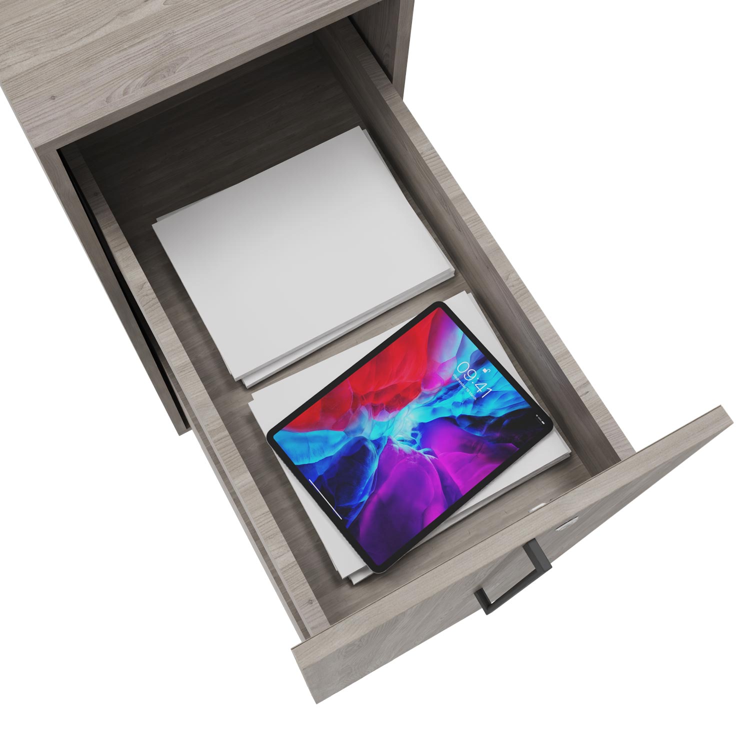 BOXI apothecary cabinet | 3 drawers, 420 x 800 mm, gray northern oak - 4 Main Image
