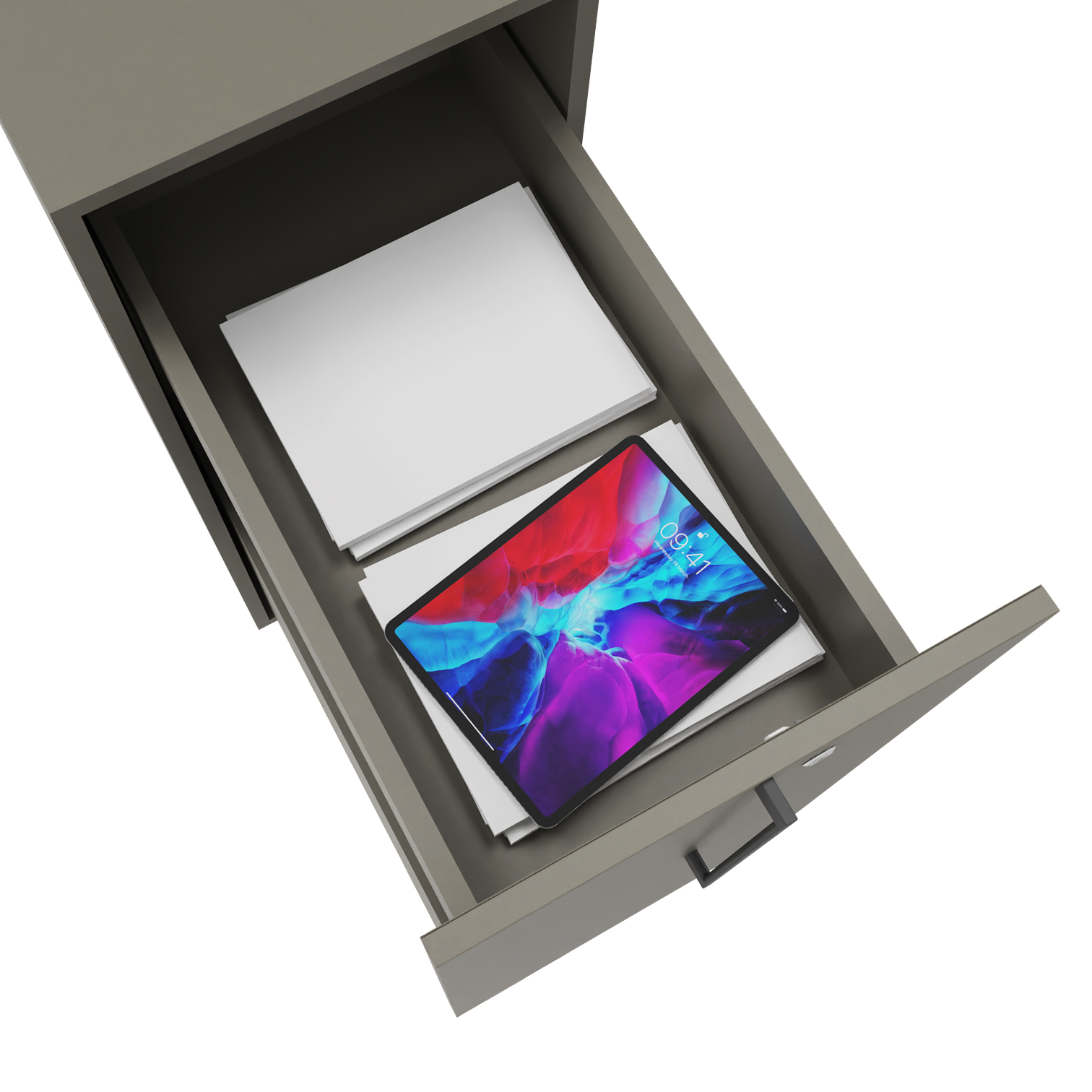 BOXI apothecary cabinet | 3 drawers, 420 x 800 mm, Cubanite gray - 4 Main Image