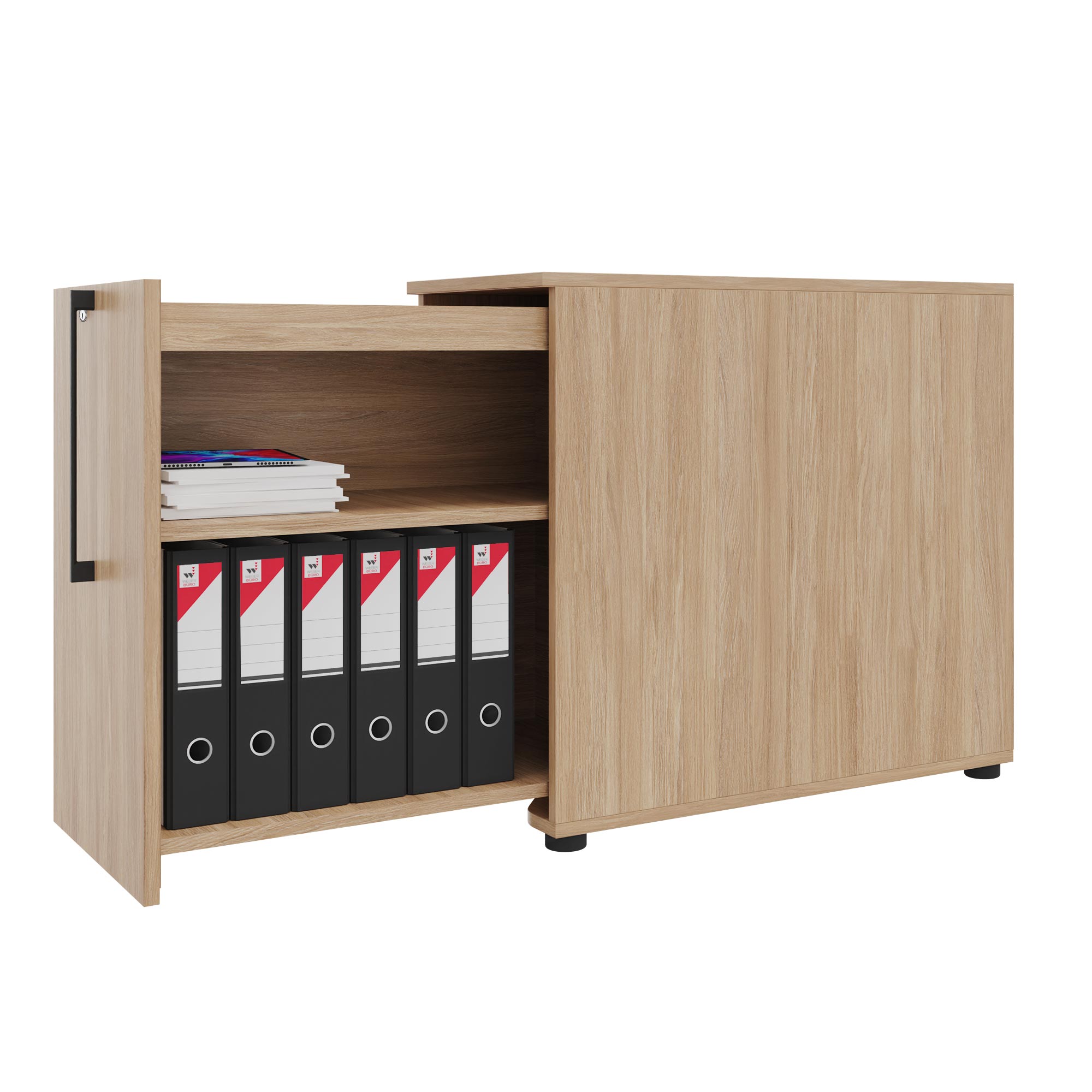 BOXI apothecary cabinet | 2 drawers, 420 x 800 mm, amber oak - 2 Main Image