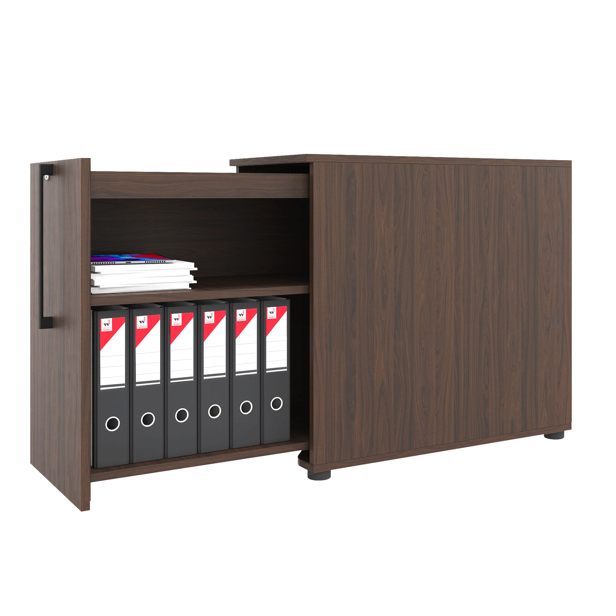 BOXI apothecary cabinet | 2 drawers, 420 x 800 mm, walnut - 2 Main Image
